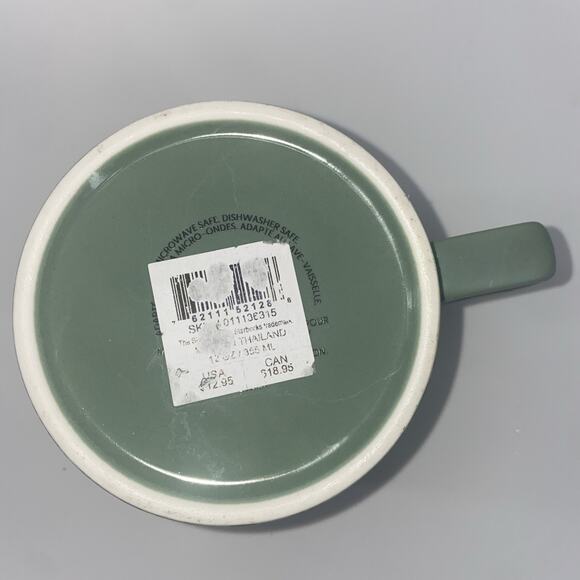 2022 Starbucks Fern & Mushroom Mug Blue On Iridescent Green 12 Oz. - Picture 8 of 8